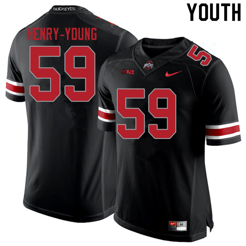 Youth #59 Darrion Henry-Young Ohio State Buckeyes College Football Jerseys Sale-Blackout